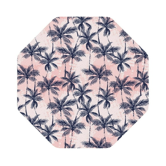 Disketp Tropics Palm Trees Funny Coasters,4 Pcs Leather Coasters With Holder, Perfect Housewarming Hostess Gifts,Protect Furniture From Water Marks Scratch And Damage