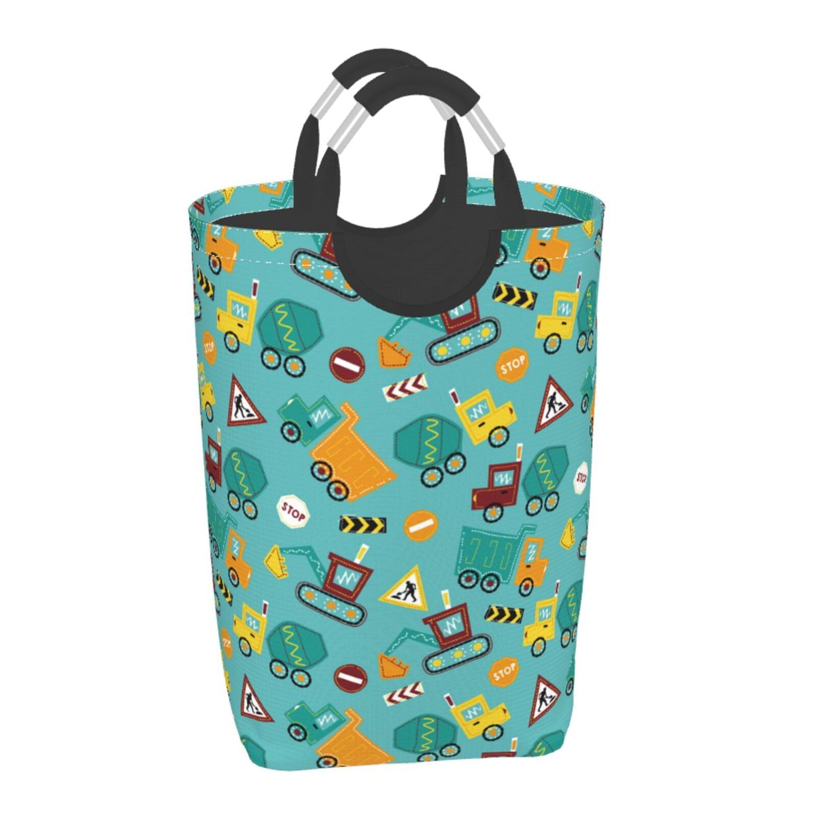 Disketp Trucks And Excavators Square Laundry Bag Large Collapsible