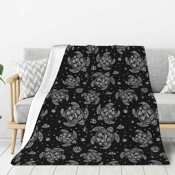 Disketp Turtle Cozy Flannel Fleece Throw Blanket: Has a velvety texture for All Seasons - Perfect for Women, Men, & Kids"60"x50"