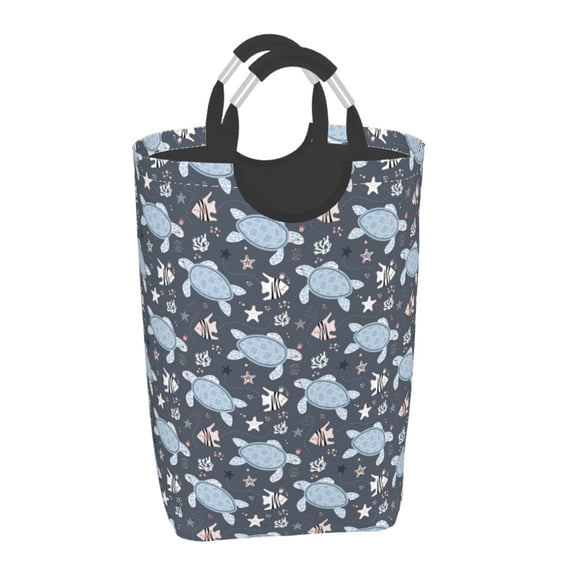 Disketp Turtle Square Laundry Bag Large Collapsible Dirty Clothes Bags With Handles Waterproof Essentials Storage For College Dorm, Family