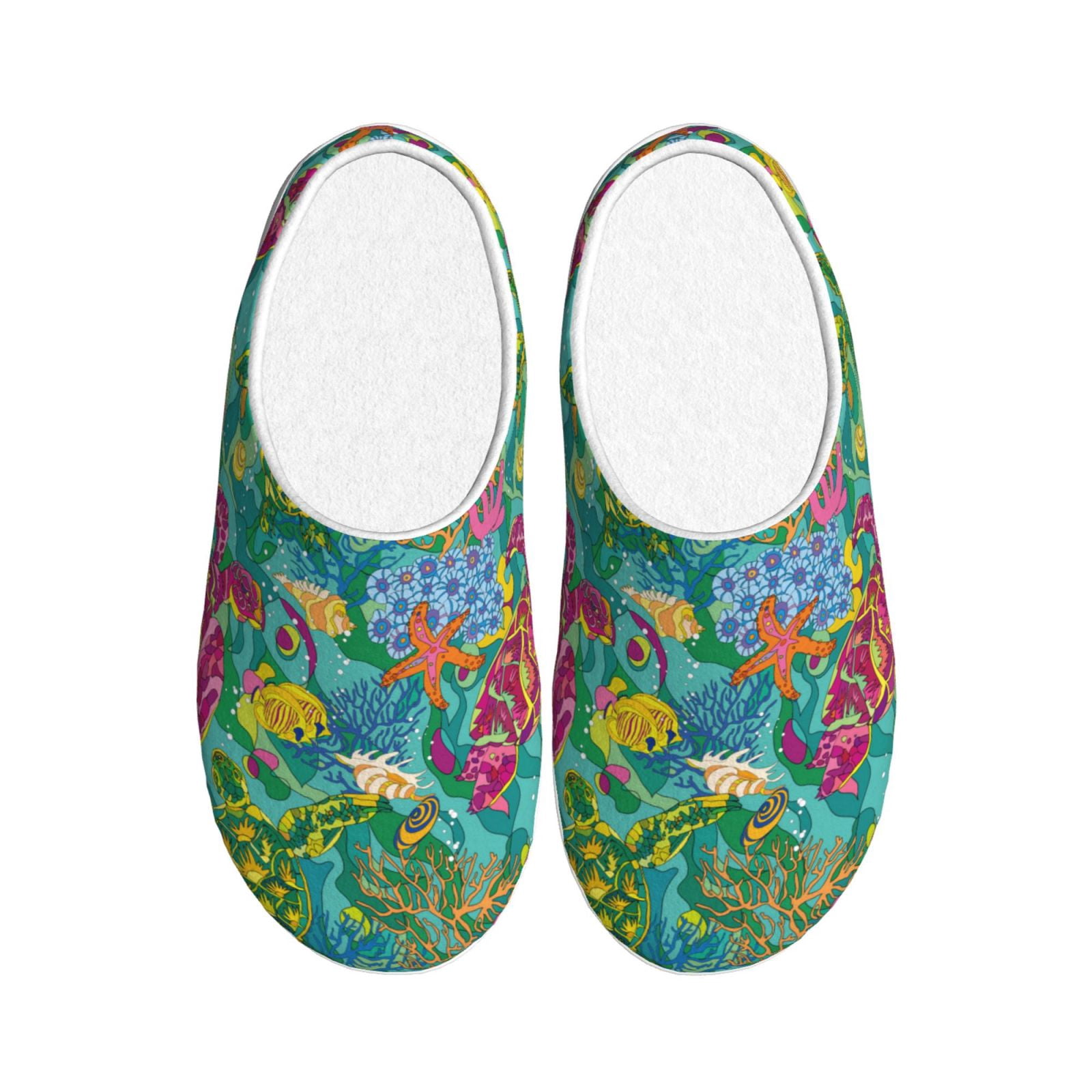 Sea Turtle Floral Hawaiian Pattern Print Premium Home Slippers main image 0