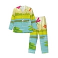 thumbnail image 1 of Disketp Two Frogs Are Sitting On Water Lilies Mens Pajama Set, Soft Warm Long Sleeve Sleepwear, Cozy Button-Down Pjs for Men-Medium, 1 of 7