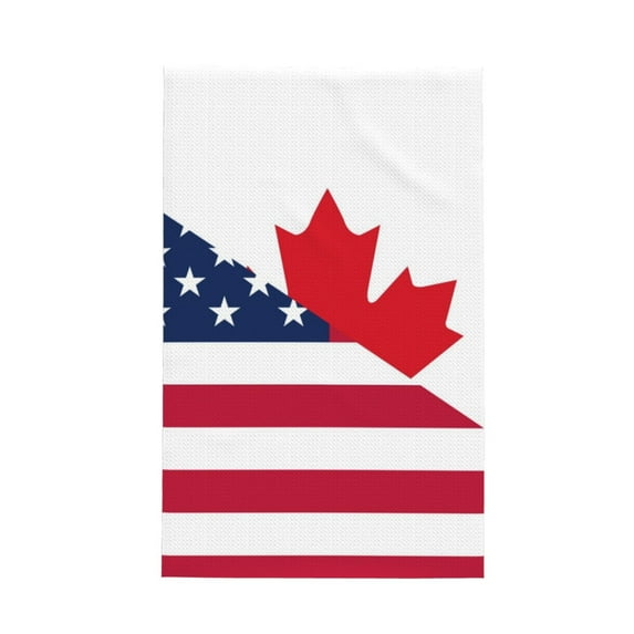 Disketp USA Canada Flag Waffle Weave Kitchen Dish Cloth,Super Absorbent Kitchen Dish Towels 16*26 Inches for Dish Rags Washing Dishes, Drying Dishes