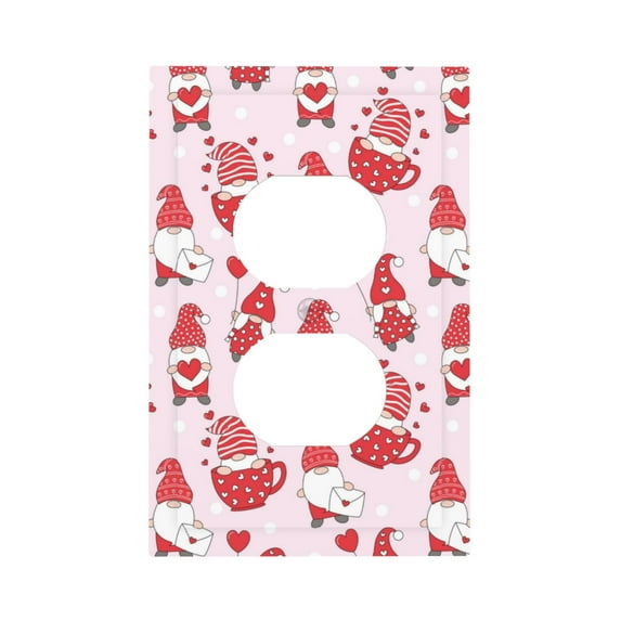 Disketp Valentine Gnomes Decorator Light Switch or Receptacle Outlet Wall Plate Decorator Wall Plate Child Safe Outlet Cover-Style S