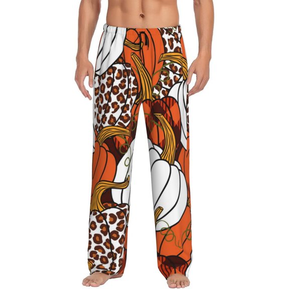 Disketp Various Pumpkins Men'S Pajama Pants - Ultra Soft Fleece Sleep And Lounge Pants (Size: S-Xxl)