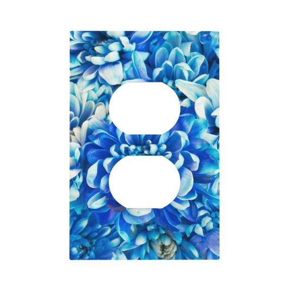 Disketp Vibrant Blue Floral Decorator Light Switch or Receptacle Outlet Wall Plate Decorator Wall Plate Child Safe Outlet Cover-Style S
