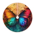 thumbnail image 1 of Disketp Vibrant Rainbow Butterfly A Christmas Tree Skirt, Christmas Tree Decorations, Christmas Decor, Tree Mat Decoration(30-48IN)-30", 1 of 6