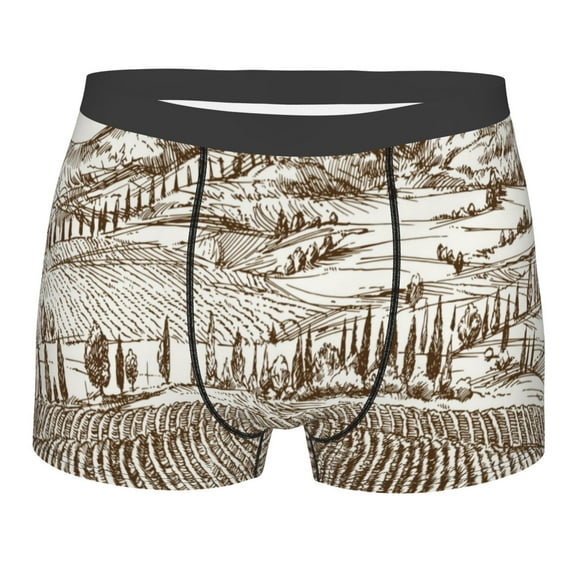 Disketp Vineyard Landscape 1 Men'S Boxer Briefs,Soft And Breathable Cotton Underwear With Comfortflex Waistband