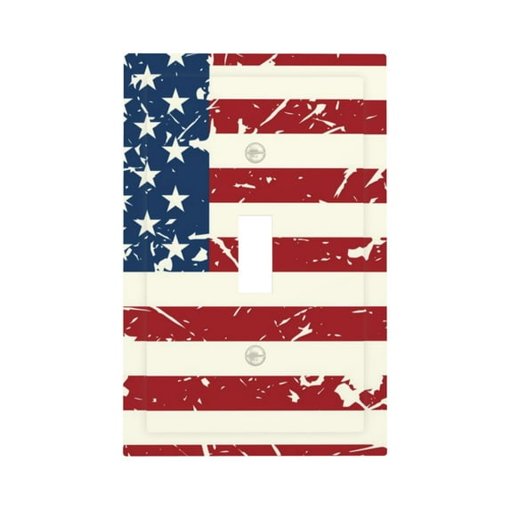 Disketp Vintage American Flag Decorator Light Switch or Receptacle Outlet Wall Plate Decorator Wall Plate Child Safe Outlet Cover-Style T