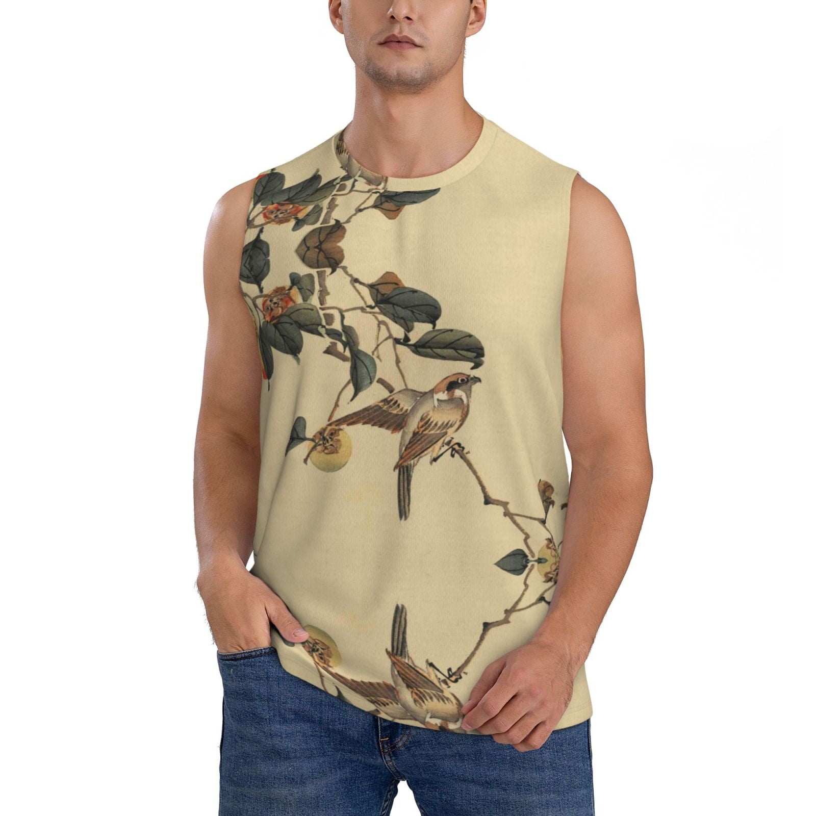 Women's Hummingbird & Flower Graphic Tank Top - Sleeveless Casual Summer Shirt - View #2