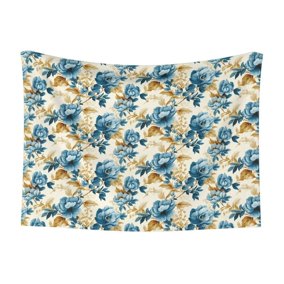 Disketp Vintage Blue Flowers Dog Blanket/Bed Cover for Dogs and Cats,Puppy Essentials-Large