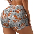 thumbnail image 1 of Disketp Vintage Blue Fox Family A for Scrunch Butt Workout Shorts Women Seamless Soft Smooth Gym Yoga Scrunch Active Shorts-Small, 1 of 8