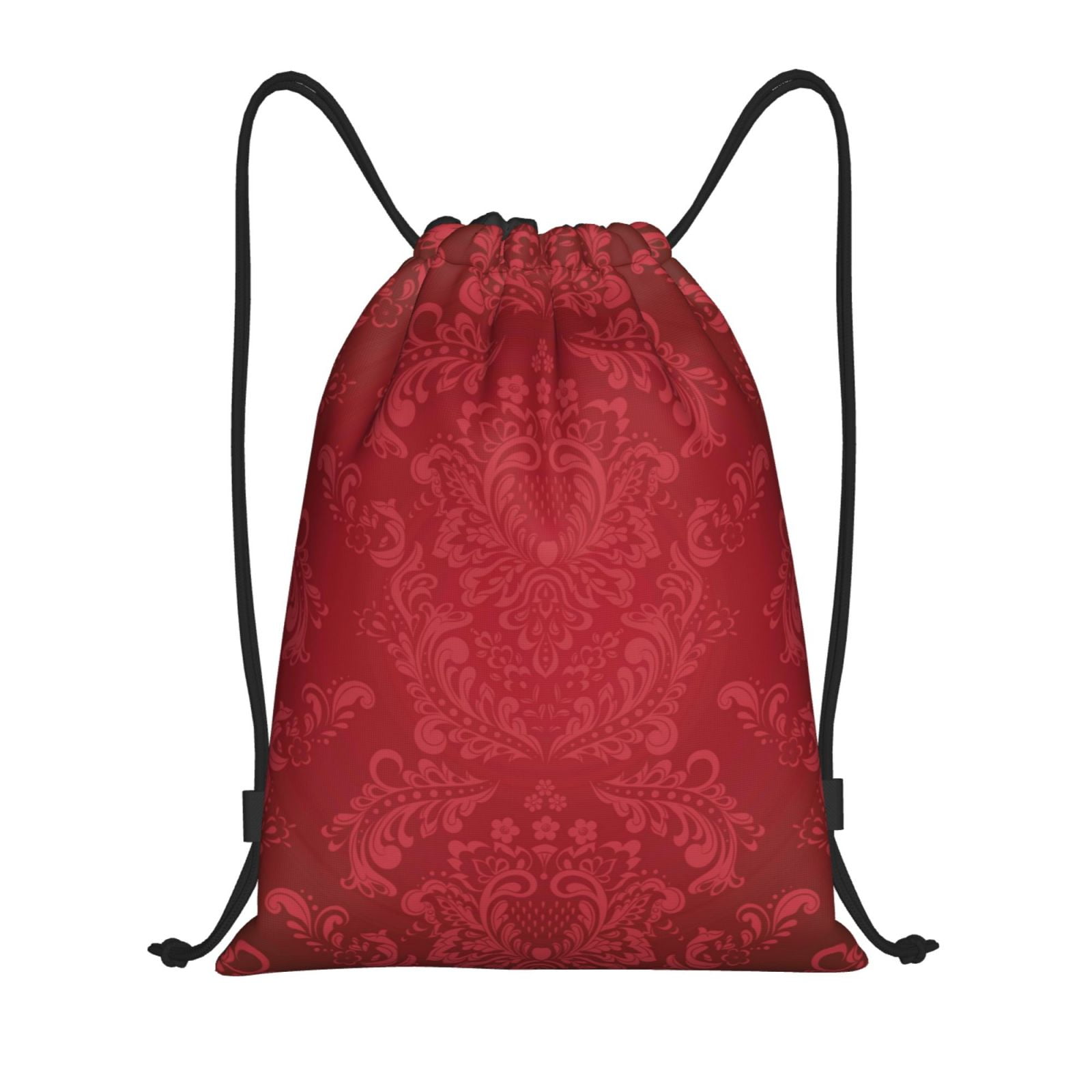 Disketp Vintage Burgundy Drawstring Backpack Drawstring Gym Bags Draw