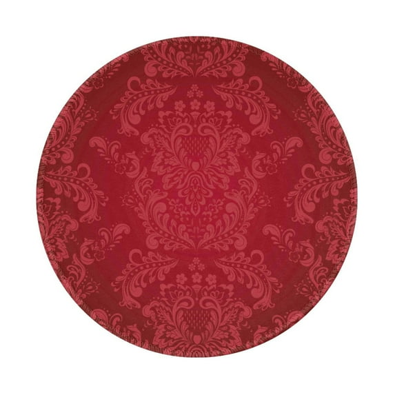 Disketp Vintage Burgundy Small Mouse Pad 7.9x7.9 Inches,Washable Round Mousepad For Office Laptop Computer,Non-Slip Rubber Base Mouse Pads For Wireless Mouse