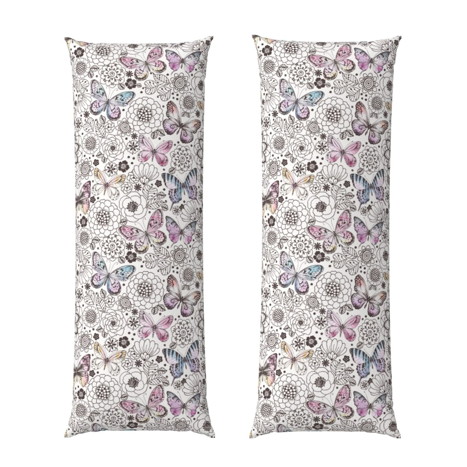 Disketp Vintage Butterflies Print Body Pillow Cover - Super Soft 20x54 ...