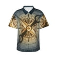 thumbnail image 1 of Disketp Vintage Compass Hawaiian Shirts for Men,Mens Casual Short Sleeve Button Down Shirts Beach Shirt,3X-Large, 1 of 7