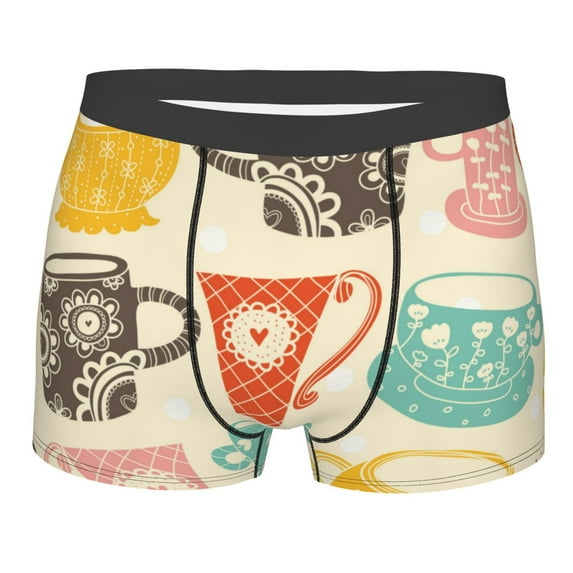 Disketp Vintage Cup Men'S Boxer Briefs,Soft And Breathable Cotton Underwear With Comfortflex Waistband