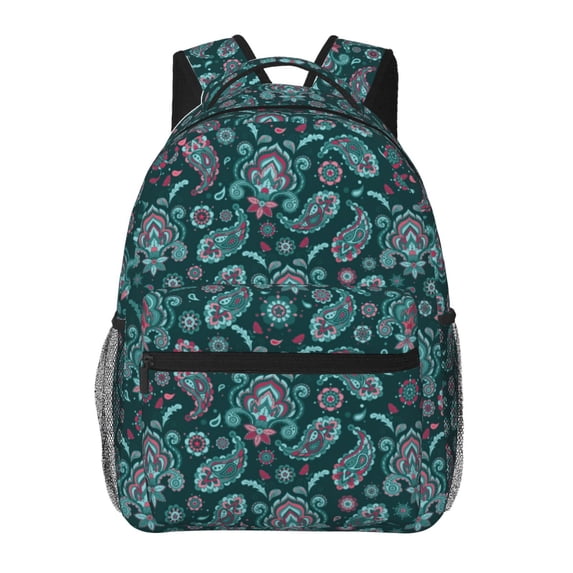 Disketp Vintage Floral Backpack for Men and Women - Lightweight Backpack Classical with Multi-pockets Casual Daypack for College Workplace Travel
