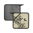 thumbnail image 1 of Disketp Vintage Floral Pot Holders Kitchen Insulation Mats Heat Resistant Pot-Holder Oven Anti-Scald Pads for Cooking Baking, 7.1*7.1inch, 1 of 8