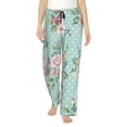 thumbnail image 1 of Disketp Vintage Floral Print Women'S Comfy Pajama Pants Casual Drawstring Palazzo Lounge Wide Leg Pants, 1 of 9