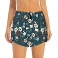 thumbnail image 1 of Disketp Vintage Floral Print Women's Shorts Workout Shorts for Athletic Gym Running Shorts with Phone Pockets Large, 1 of 8