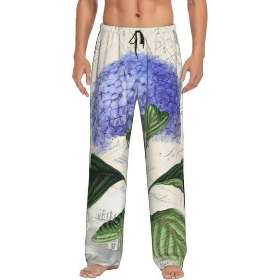 Disketp Vintage Flower Men'S Pajama Pants - Ultra Soft Fleece Sleep And Lounge Pants (Size: S-Xxl)