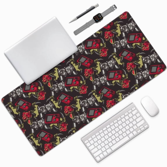 Disketp Vintage Gaming Gaming Mouse Mat Long Extended Mouse Pad Desk Mat Non-Slip Rubber Mice Pads Stitched Edges(315.5 x 16 x 0.12 Inches)