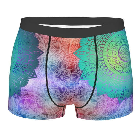 Disketp Vintage Mandala Men'S Boxer Briefs,Soft And Breathable Cotton Underwear With Comfortflex Waistband