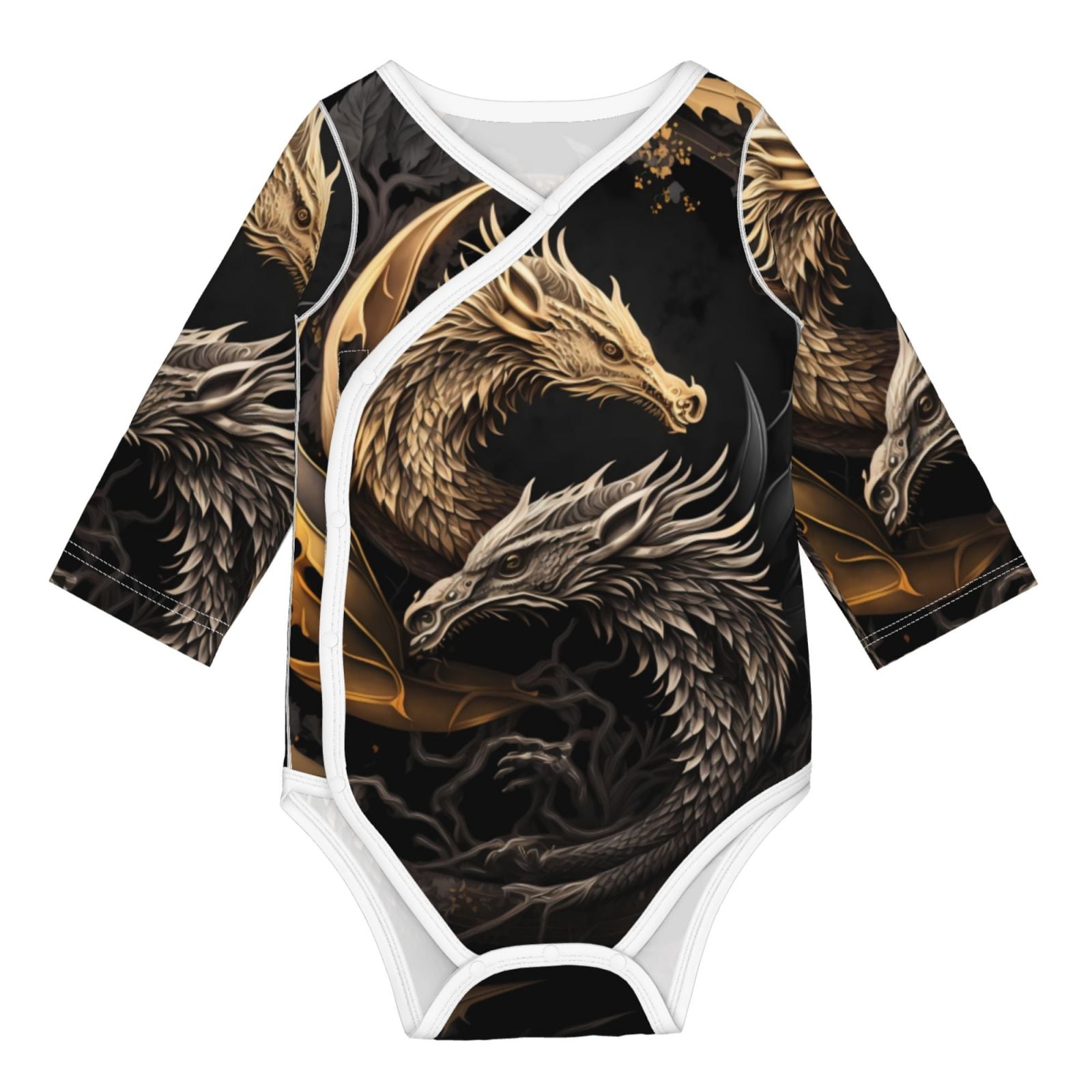 Disketp Vintage Metal Dragon Baby Onesies UnisexBaby Baby Long Sleeve