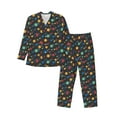 thumbnail image 1 of Disketp Vintage Records for Pajamas Set Long Sleeve Sleepwear Mens Button Down Nightwear Pj Sets-Medium, 1 of 7