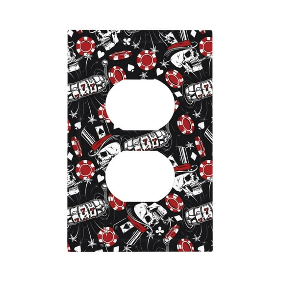 Disketp Vintage Skull Casino Decorative Light Switch or Outlet Wall Plate with Safety Cover-Style S