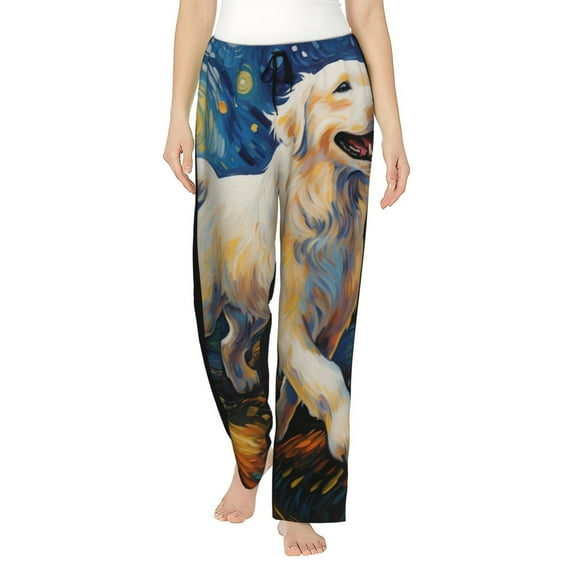Disketp Vintage Starry Sky Labrador for Women's Pajama Pants - Ultra Soft Fleece Sleep and Lounge Pants (Size: S-3XL)-XX-Large