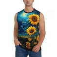 thumbnail image 1 of Disketp Vintage Starry Sky Sunflower Sleeveless Tshirts for Men, Muscle Shirts for Men Dry Fit Tank Top-Small, 1 of 5