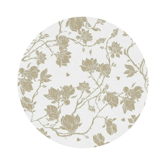 Disketp Vintage Stylized White Color Funny Coasters,4 Pcs Leather Coasters With Holder, Perfect Housewarming Hostess Gifts,Protect Furniture From Water Marks Scratch