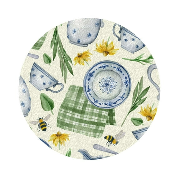 Disketp Vintage Utensils Funny Coasters,6 Pcs Leather Coasters With Holder, Perfect Housewarming Hostess Gifts,Protect Furniture From Water Marks Scratch And Damage