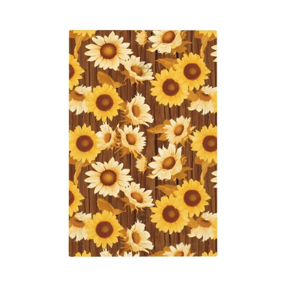 Disketp Vintage Wood Grain Sunflower B Decorative Light Switch or Outlet Wall Plate with Safety Cover-Style V