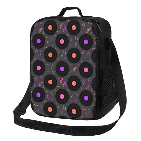 Disketp Vinyl Records Musical Notes Insulated Lunch Bag Lunch Box - Lunch Bag for Men Adult Women