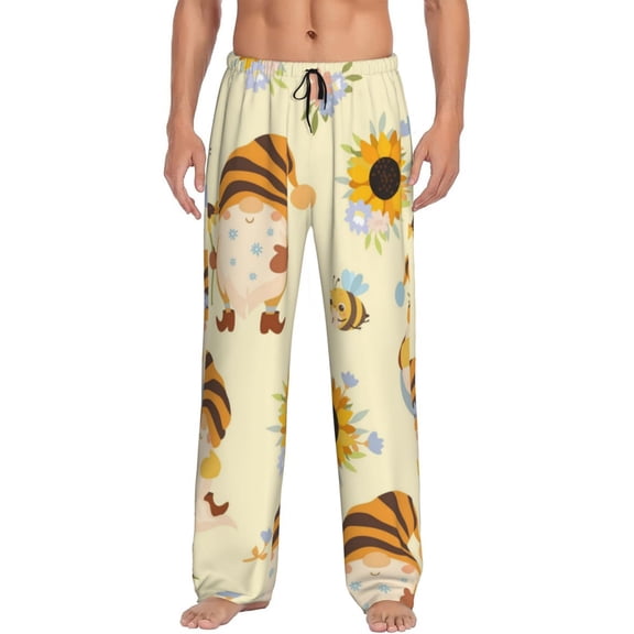 Disketp Watercolor Bee Honey Men'S Pajama Pants - Ultra Soft Fleece Sleep And Lounge Pants (Size: S-Xxl)