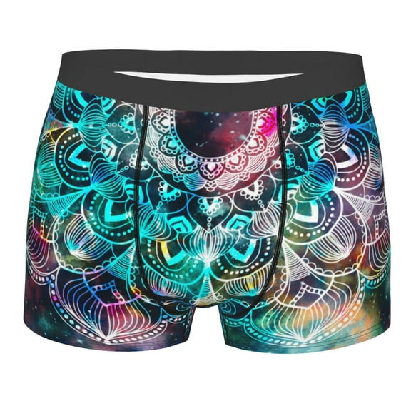 Disketp Watercolor Mandala Men'S Boxer Briefs,Soft And Breathable Cotton Underwear With Comfortflex Waistband