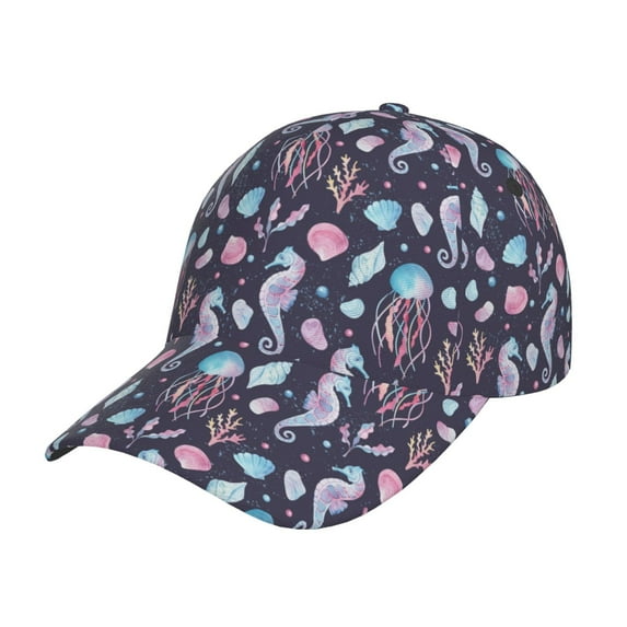Disketp Watercolor Marine Animals Print Baseball Caps for Outdoor Sports Fashion Casual Outdoor Caps Men Women