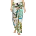 thumbnail image 1 of Disketp Watercolor Palm Tree Print Women'S Comfy Pajama Pants Casual Drawstring Palazzo Lounge Wide Leg Pants, 1 of 9