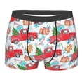thumbnail image 1 of Disketp Watercolor Red Truck And Fir Tree Men'S Boxer Briefs,Soft And Breathable Cotton Underwear With Comfortflex Waistband, 1 of 9