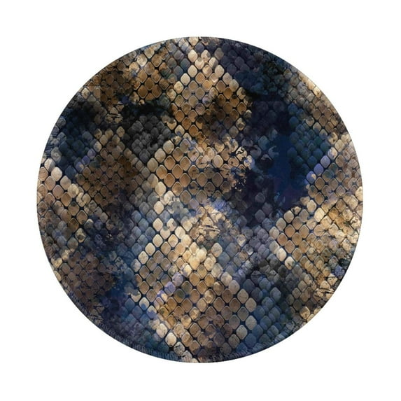Disketp Watercolor Snake Skin Small Mouse Pad 7.9x7.9 Inches,Washable Round Mousepad For Office Laptop Computer,Non-Slip Rubber Base Mouse Pads For Wireless Mouse