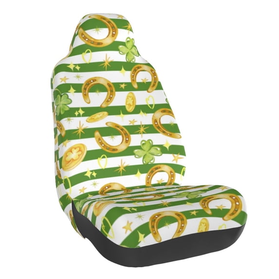 Disketp Watercolor St Patrick Day Car Seat Covers Universal Front Seat Coves for Car Accessories ,Padded Car Covers for Automotive, SUV, Truck, and Van