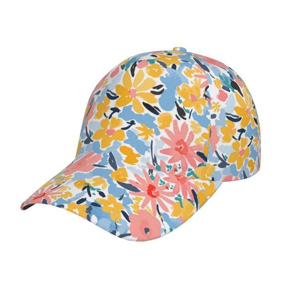 Disketp Watercolor Wildflowers Print Baseball Caps For Outdoor Sports Fashion Casual Outdoor Caps Men Women