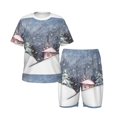 Disketp Watercolor Winter Landscape For Christmas for Kids Short Sleeve
