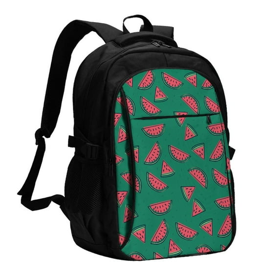 Disketp Watermelon Travel Laptop Backpack, Laptops Backpack with USB Charging Port, Water Resistant Computer Bag Gift for Men & Women