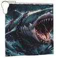 thumbnail image 1 of Disketp Wave Chain Shark Stall Fabric Shower Curtain Liner Waterproof - 72" x 72", Lightweight Stall Size Shower Curtain Machine Washable - 60x72, 1 of 5