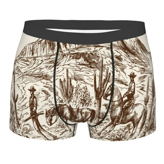 Disketp Western Desert Cowboys2 Men'S Boxer Briefs,Soft And Breathable Cotton Underwear With Comfortflex Waistband