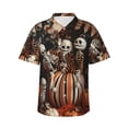thumbnail image 1 of Disketp Whimsical Halloween Skeletons Hawaiian Shirts for Men,Mens Casual Short Sleeve Button Down Shirts Beach Shirt,Large, 1 of 7